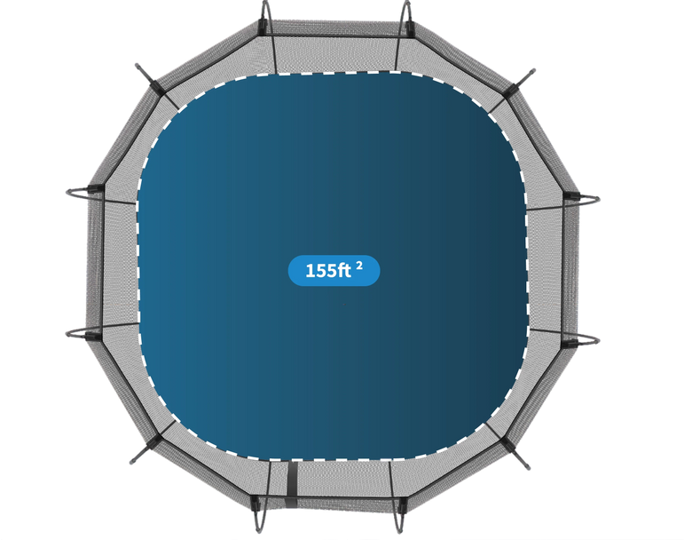 Load image into Gallery viewer, springfree trampoline jumbo square surface area