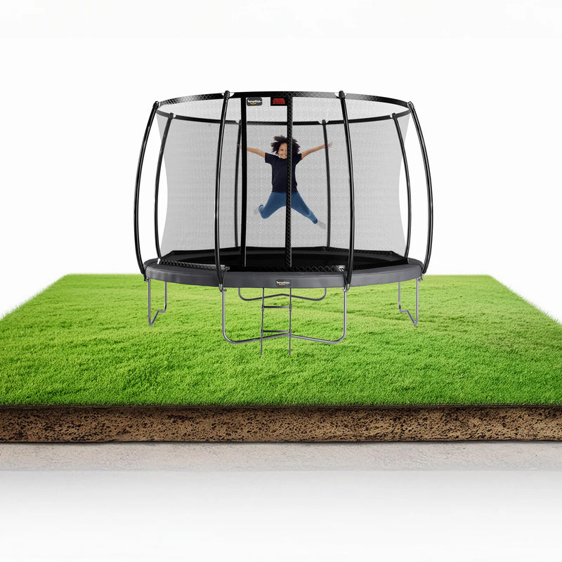 Load image into Gallery viewer, 12′ Round Pro-Line Avyna Above Ground Trampoline with Enclosure
