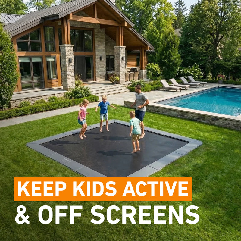 Load image into Gallery viewer, 15x15' Square Pro-Line MAX Avyna In-Ground Trampoline
