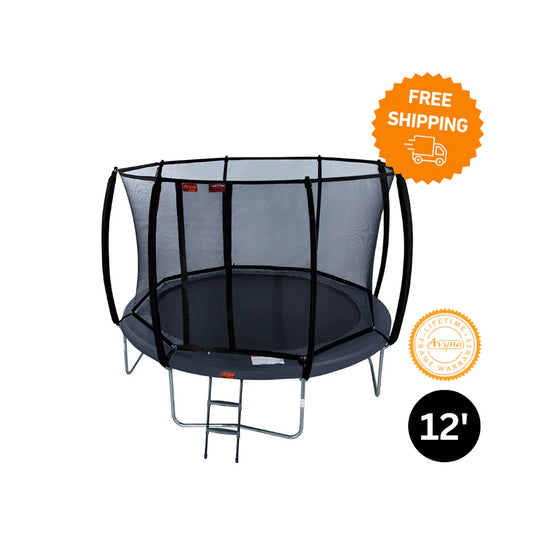 12′ Round Pro-Line Avyna Above Ground Trampoline with Enclosure