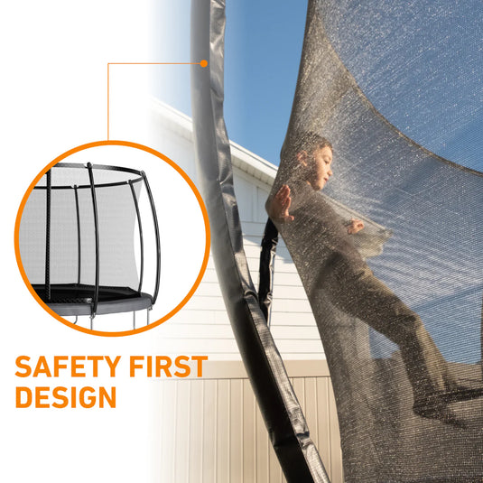 12′ Round Pro-Line Avyna Above Ground Trampoline with Enclosure
