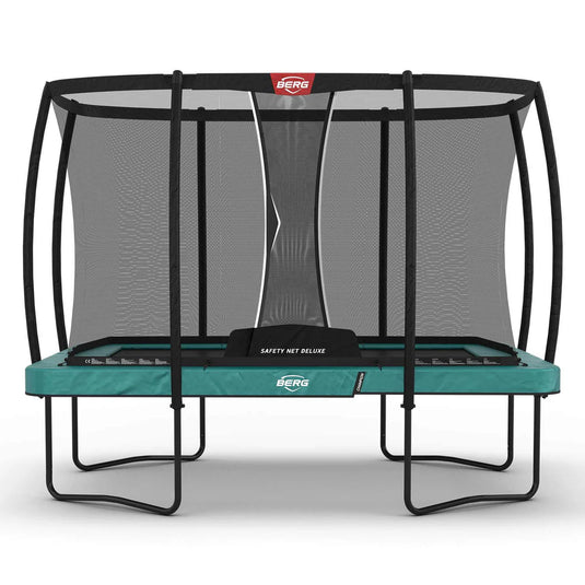 BERG Ultim Champion 10'x16' Rectangular Above Ground Trampoline + Safety Net DLX XL
