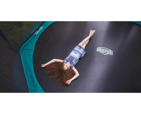 BERG Champion 11' Round Above Ground Trampoline + Safety Net Deluxe