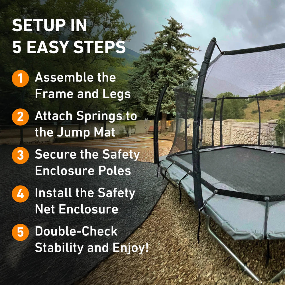 10'x14' Rectangle Pro-Line Avyna Above Ground Trampoline with Enclosure