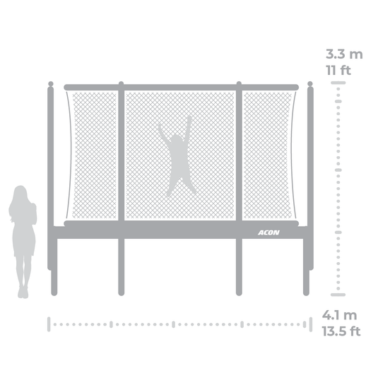 ACON 13 HD Rectangular Trampoline with Net and Ladder