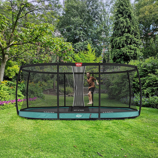 BERG Grand Champion 17' Oval Lo-Ground Trampoline with Enclosure