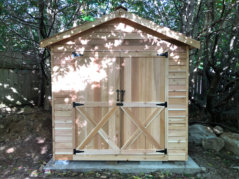 Load image into Gallery viewer, CedarShed 8’x 8’ Storage Shed lifestyle 1 Marin Backyards
