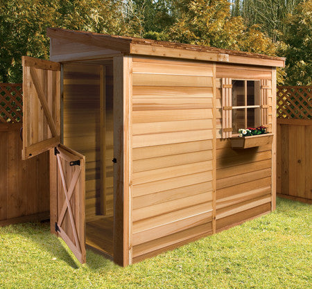 CedarShed Bayside Dutch Door Lifestyle 5 Marin Backyards