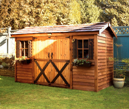 Load image into Gallery viewer, CedarShed Longhouse Lifesyle 1 Marin Backyards
