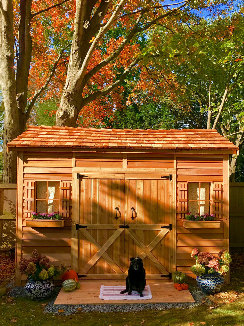 Load image into Gallery viewer, CedarShed Longhouse Lifesyle 3 Marin Backyards
