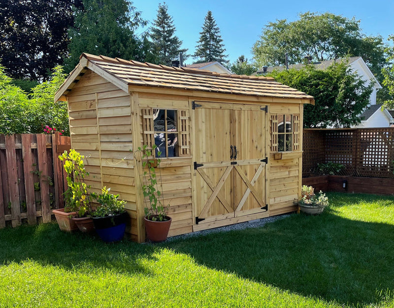 Load image into Gallery viewer, CedarShed Longhouse Lifesyle 5 Marin Backyards

