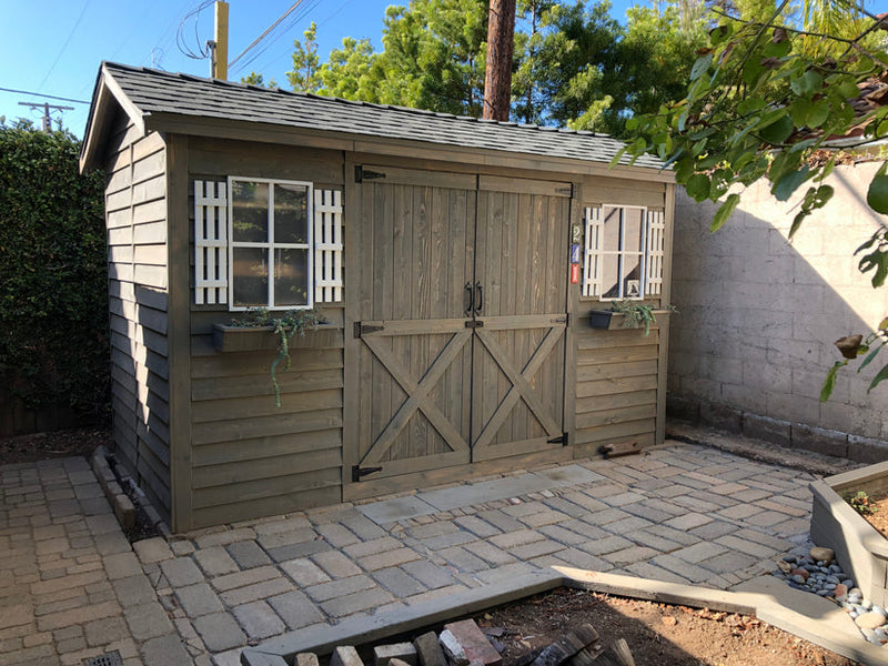 Load image into Gallery viewer, CedarShed Longhouse Lifesyle 6 Marin Backyards
