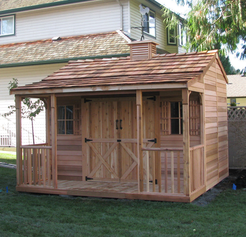 Load image into Gallery viewer, CedarShed Ranchhouse Lifestyle 4 Marin Backyards
