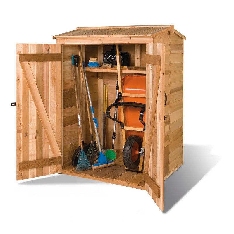 Load image into Gallery viewer, CedarShed 4’x 4’ Green Pod - Wooden Garbage Can and Recycling Bin Shed Kits

