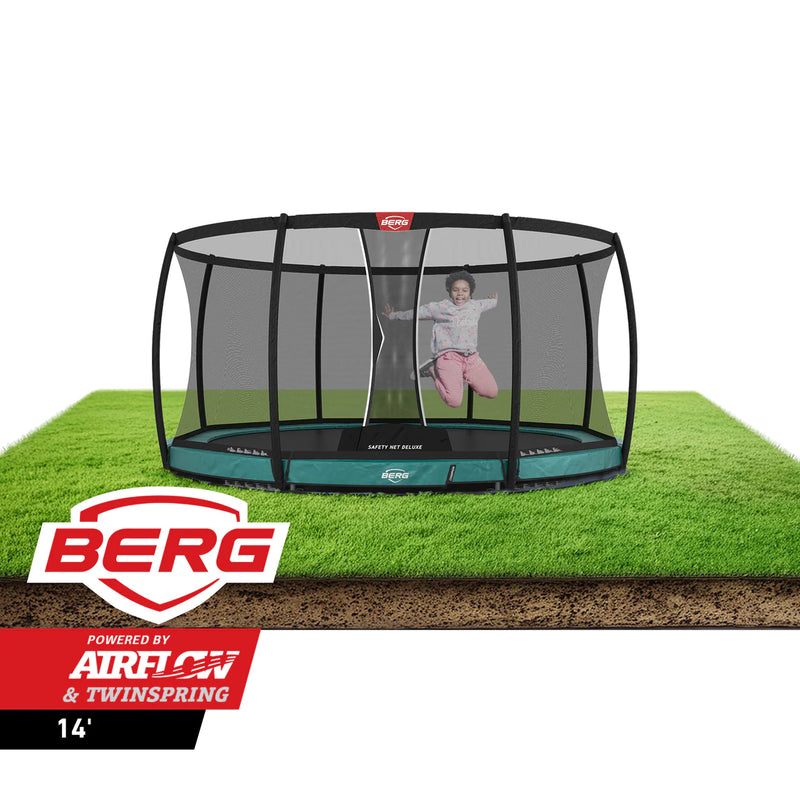 Load image into Gallery viewer, BERG Champion 14' Oval Lo-Ground Trampoline with Enclosure
