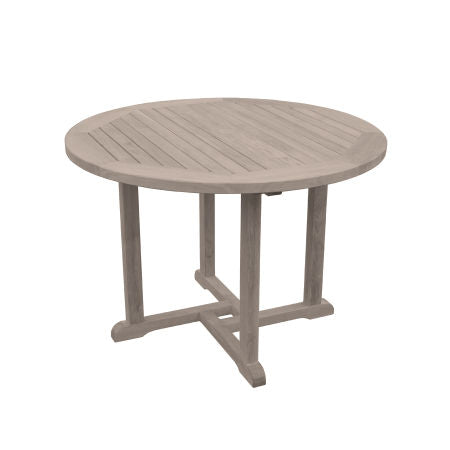 Medium Round Teak Table Restoration Service Marin Backyards Gray