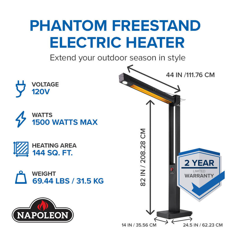 Load image into Gallery viewer, Napoleon Phantom Freestand Outdoor Electric Infrared Patio Heater – NEOFV80IH
