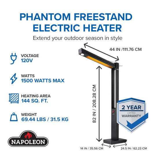 Napoleon Phantom Freestand Outdoor Electric Infrared Patio Heater – NEOFV80IH