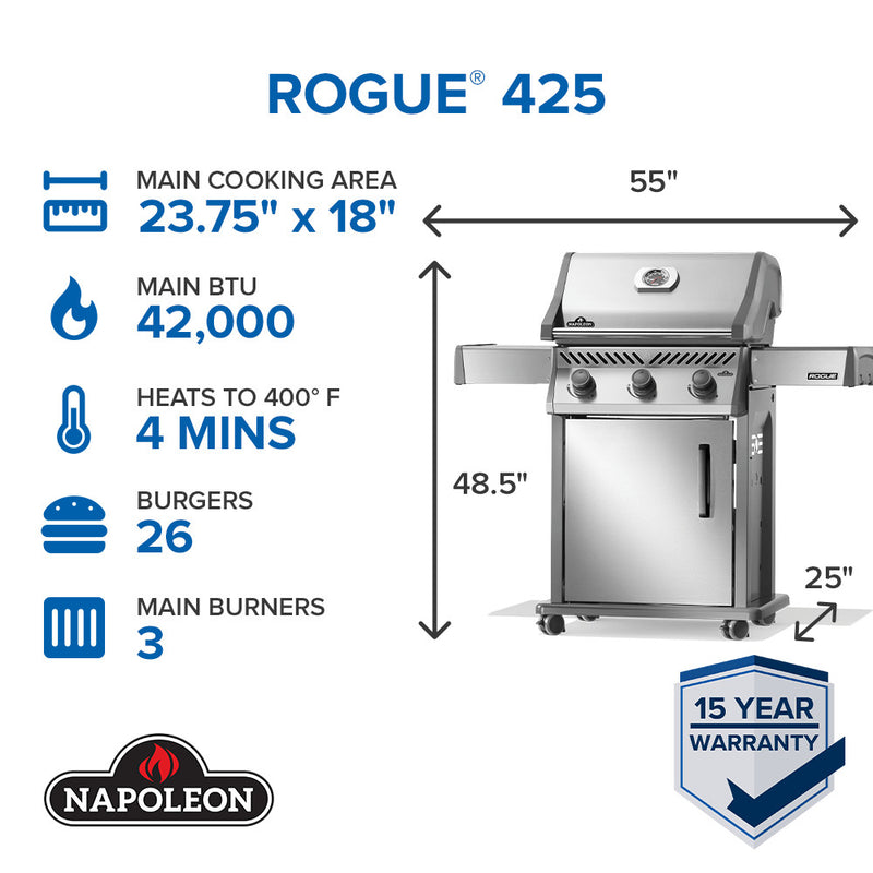 Load image into Gallery viewer, Rogue® 425 Gas Grill Stainless
