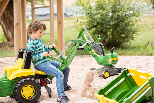 Ride On John Deere Pedal Loader With Backhoe In Action 2 Marin Backyards