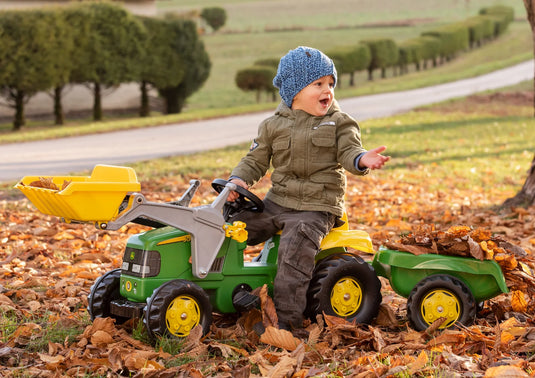 Ride On John Deere Pedal Tractor With Loader In Action 4 Marin Backyards