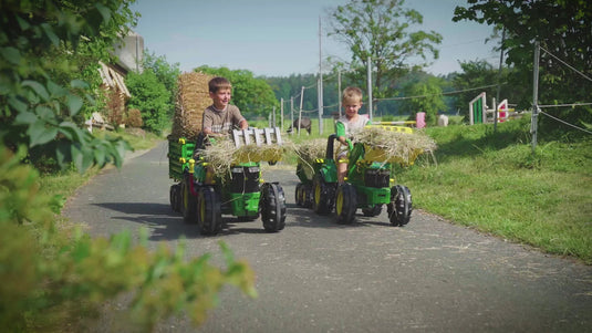 Ride On John Deere Pedal Tractor With Loader In Action 6 Marin Backyards