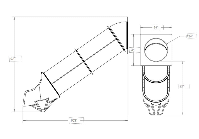 Load image into Gallery viewer, Straight Tube Slide 5' Green
