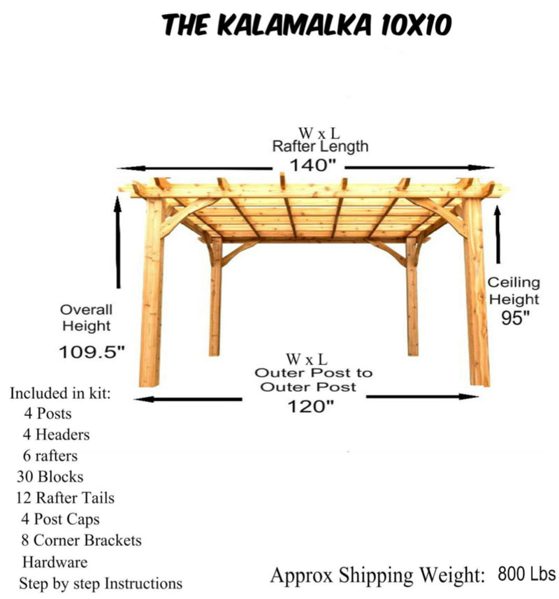 Load image into Gallery viewer, The Kalamalka 10ft x 10ft Pergola Kit Model 10 Marin Backyards
