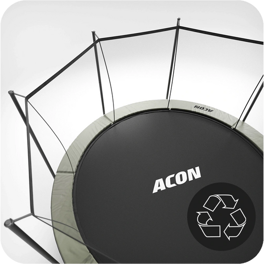 ACON Air 12ft Round Trampoline with Safety Net and Ladder, GEN 2.0
