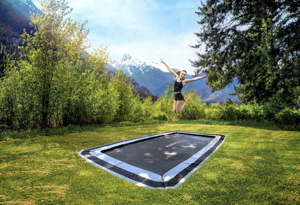 NORTH® 12′ x 8′ Rectangle In Ground Trampoline