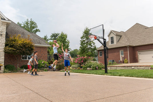 in ground basketball hoop for driveways 