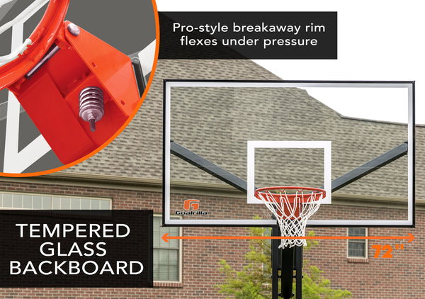 Load image into Gallery viewer, Goalrilla FT72G - 72" In-Ground Glass Backboard
