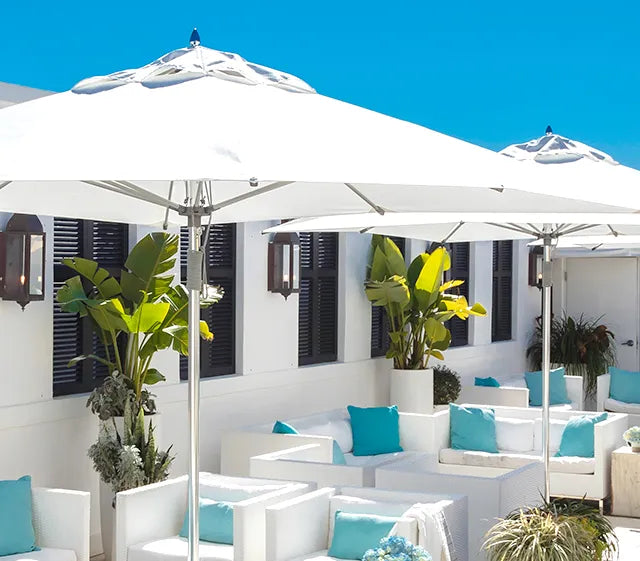 Load image into Gallery viewer, “Frankford Monterey patio umbrella with aluminum frame and wide canopy for outdoor shade”

